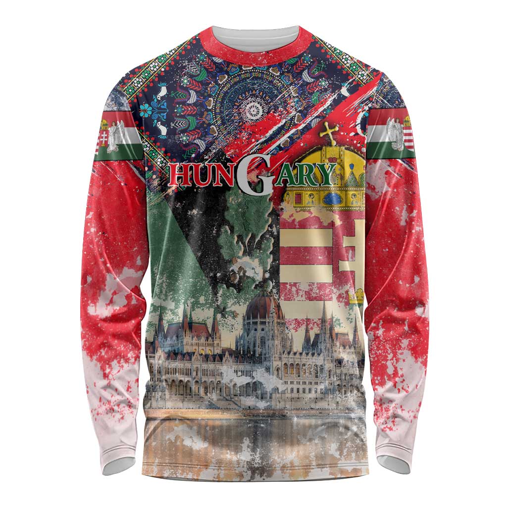 Hungary One Flag One Heart Long Sleeve Shirt Heritage in Colors