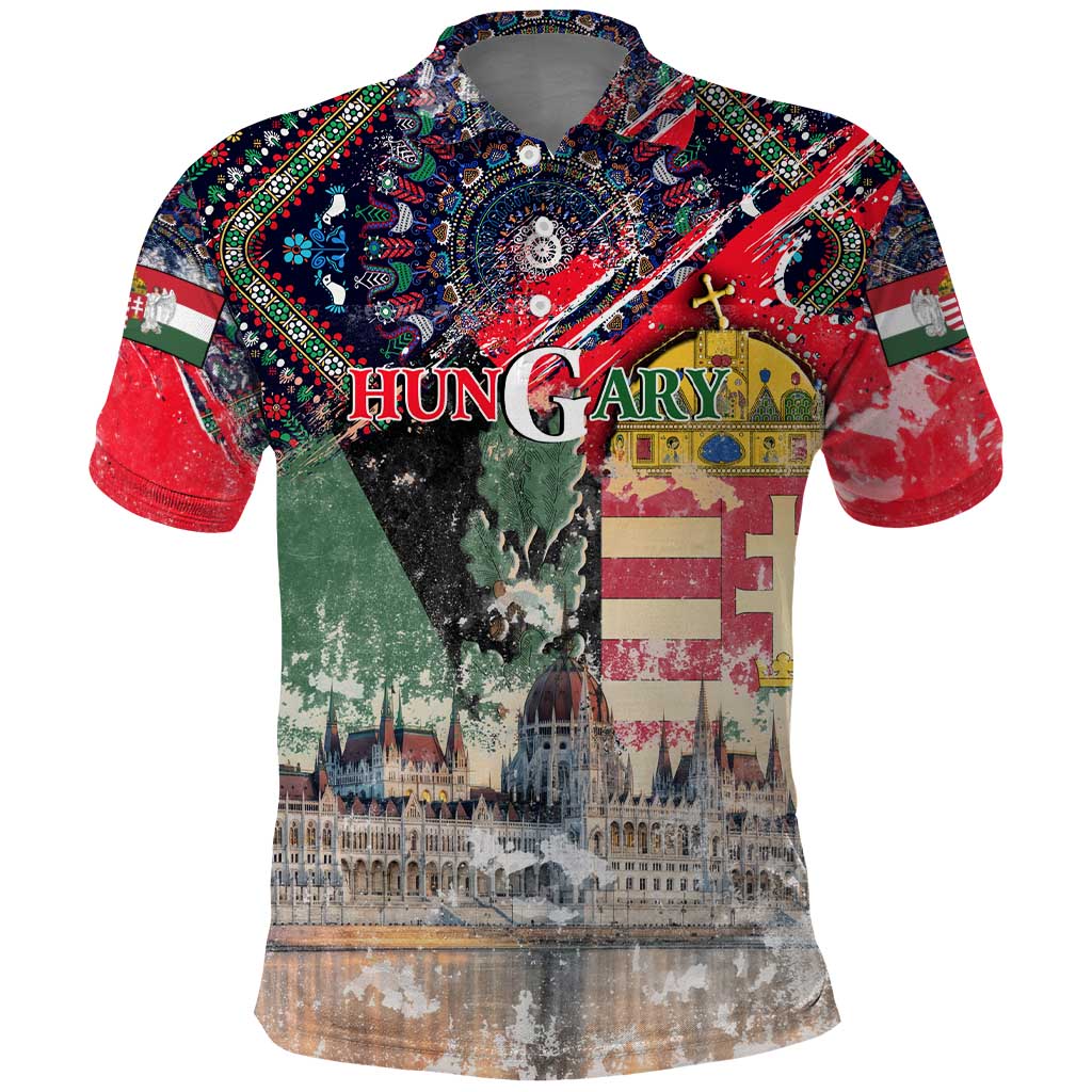 Hungary One Flag One Heart Polo Shirt Heritage in Colors