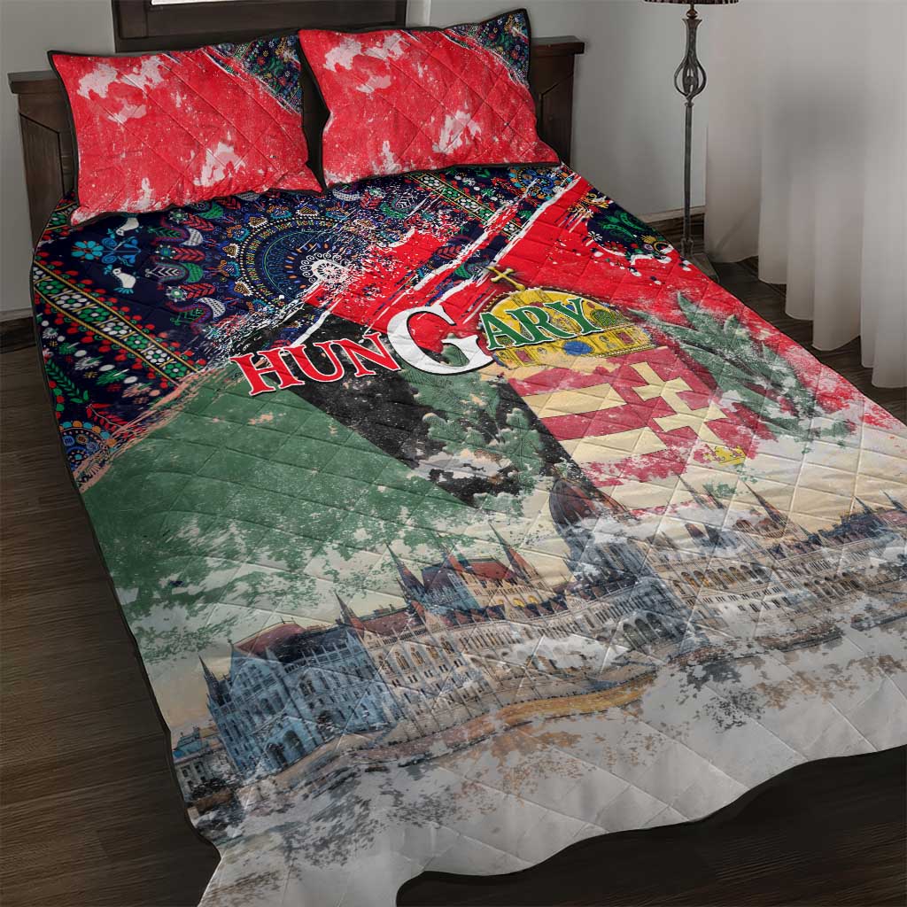 Hungary One Flag One Heart Quilt Bed Set Heritage in Colors