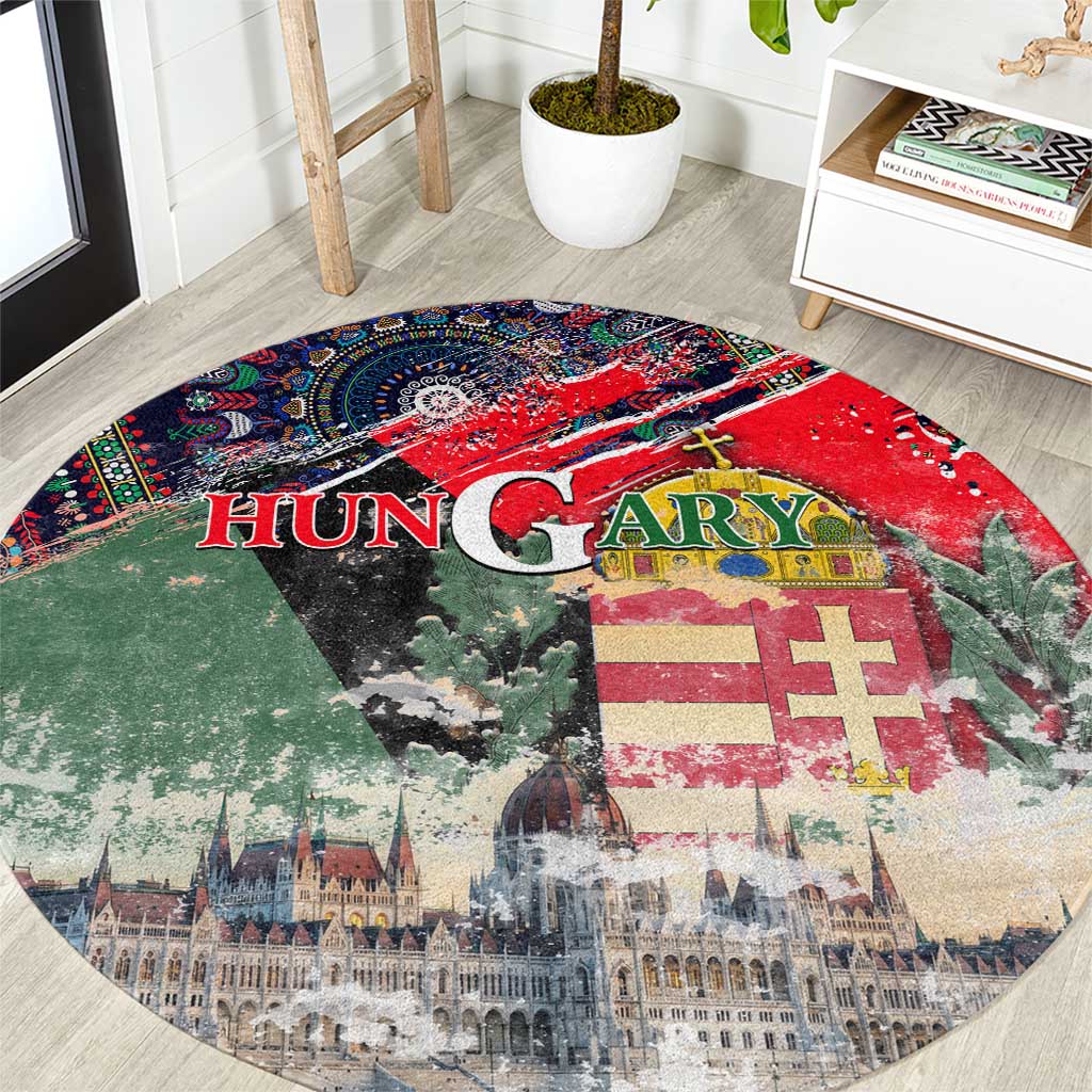 Hungary One Flag One Heart Round Carpet Heritage in Colors