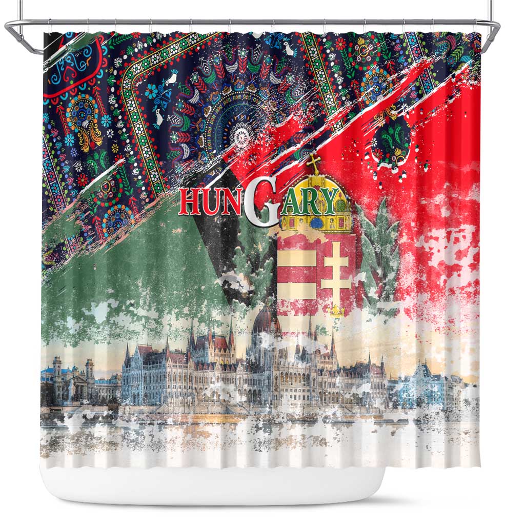 Hungary One Flag One Heart Shower Curtain Heritage in Colors