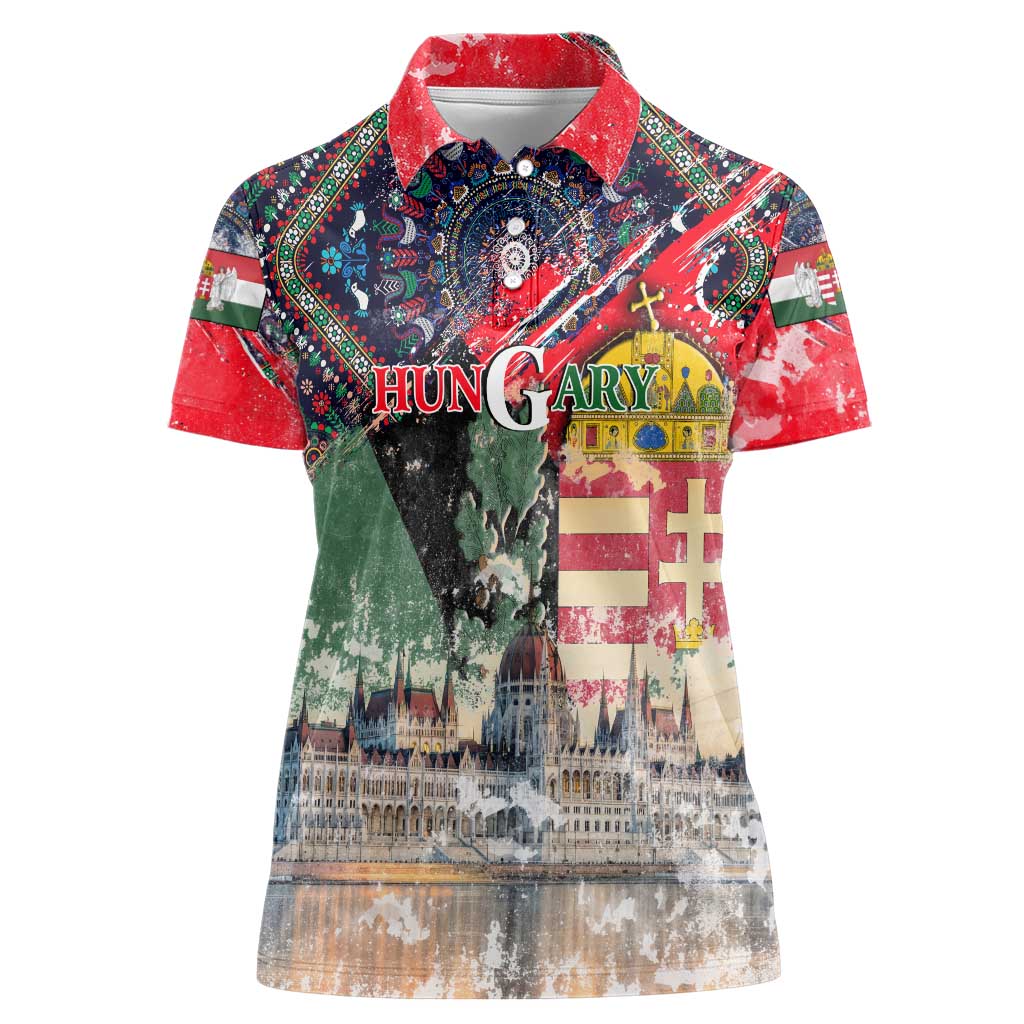 Hungary One Flag One Heart Women Polo Shirt Heritage in Colors