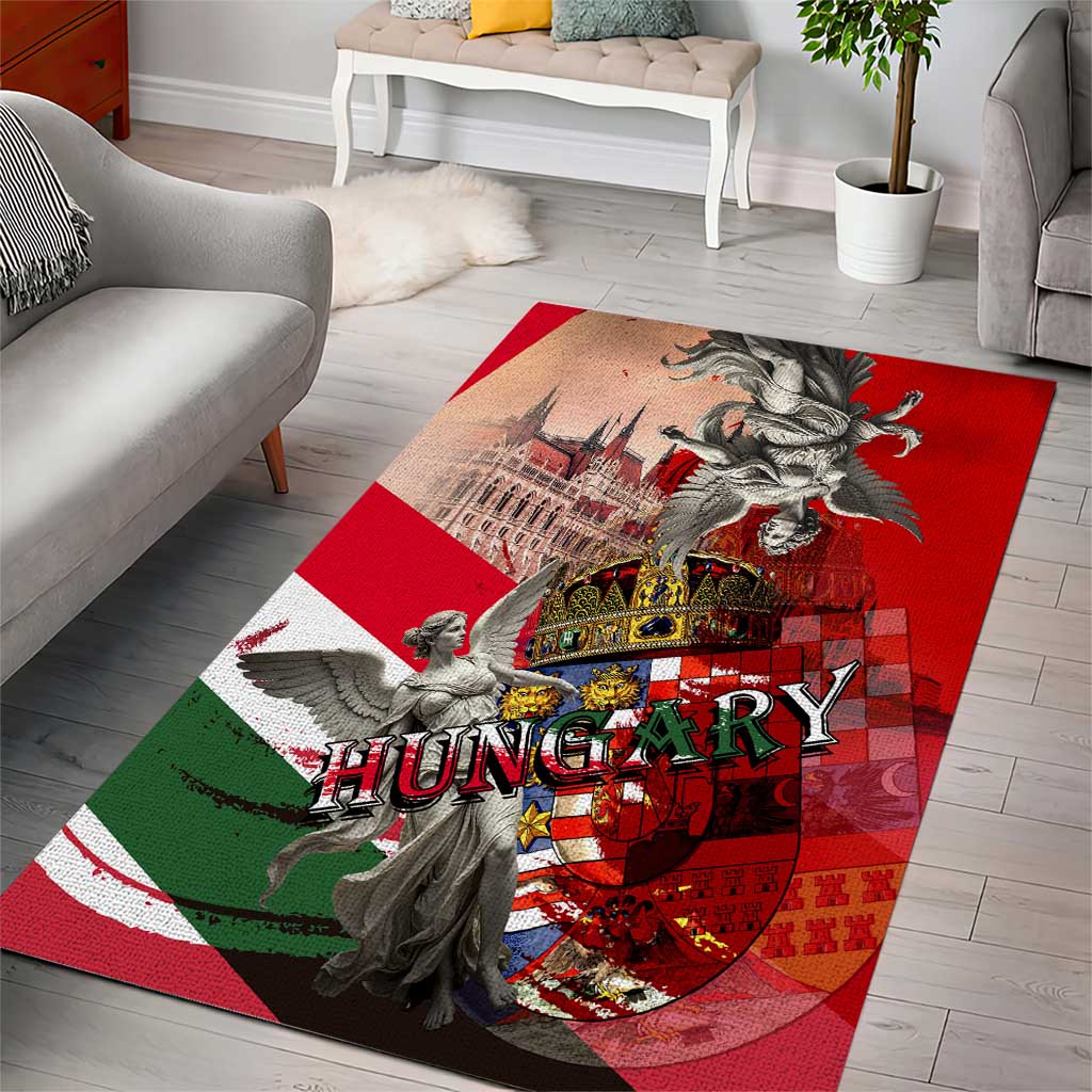 Hungary Area Rug Crowned with History Guarded by Angels