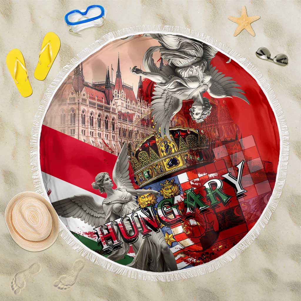 Hungary Beach Blanket Crowned with History Guarded by Angels