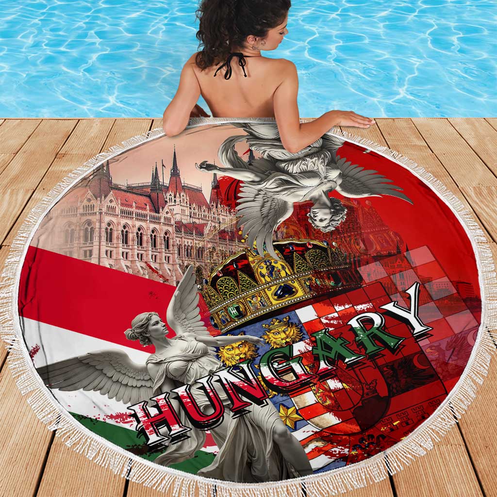 Hungary Beach Blanket Crowned with History Guarded by Angels