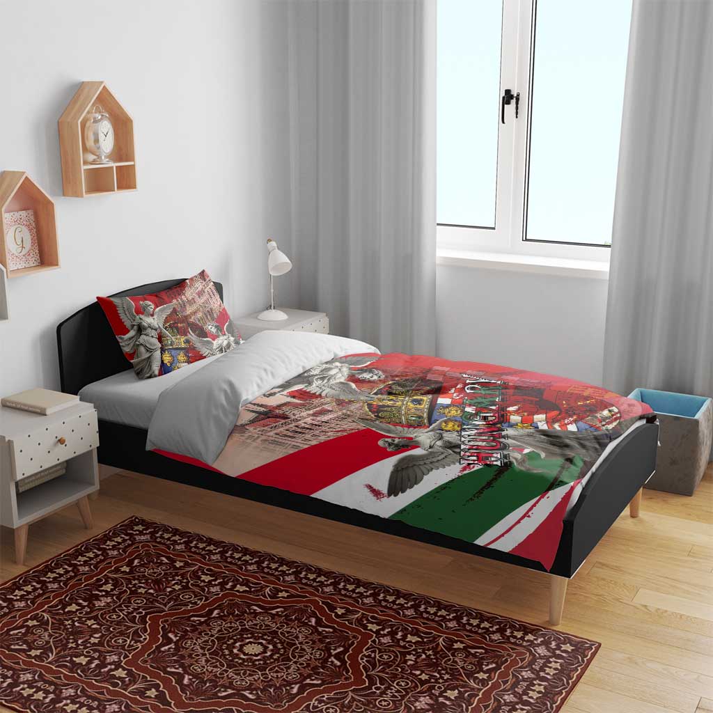 Hungary Bedding Set Crowned with History Guarded by Angels
