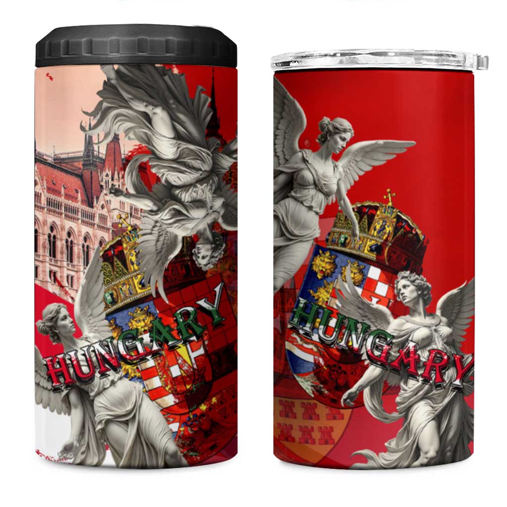Hungary 4 in 1 Can Cooler Tumbler Crowned with History Guarded by Angels