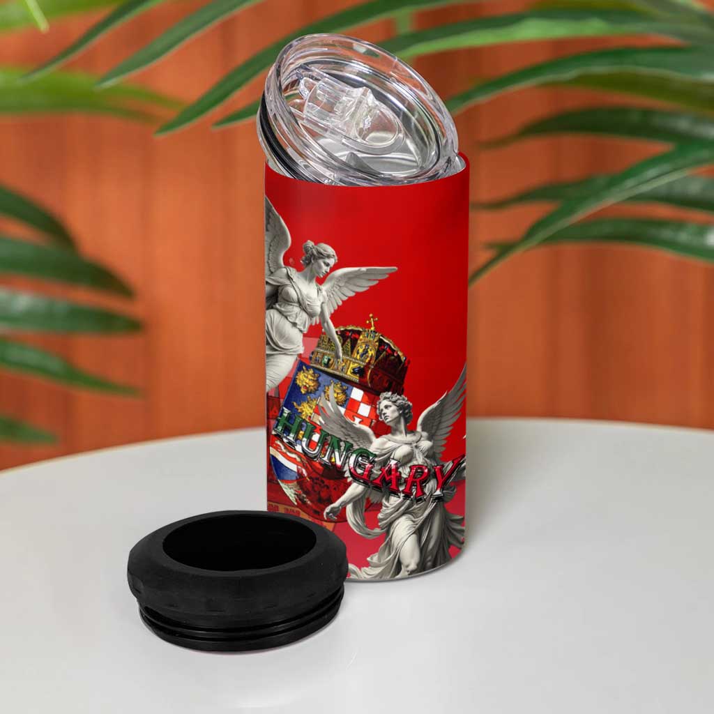 Hungary 4 in 1 Can Cooler Tumbler Crowned with History Guarded by Angels