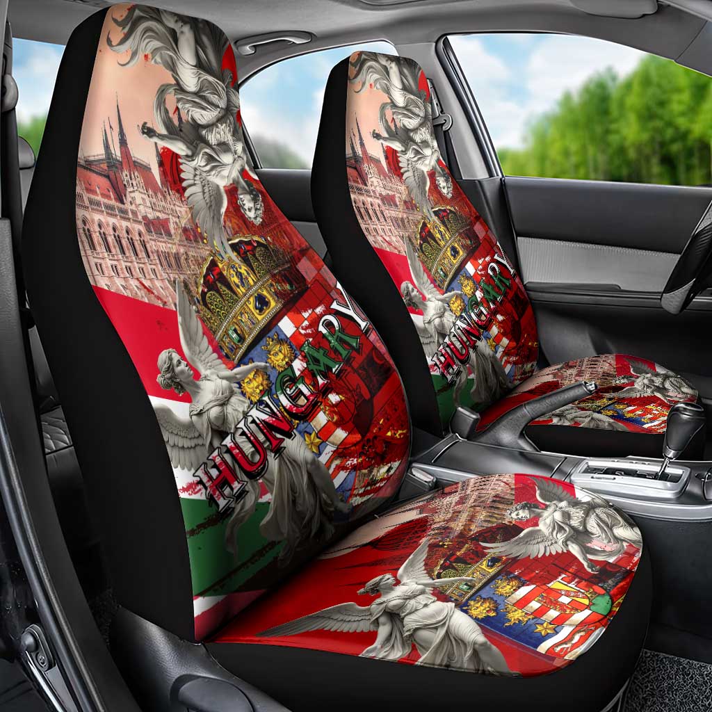 Hungary Car Seat Cover Crowned with History Guarded by Angels