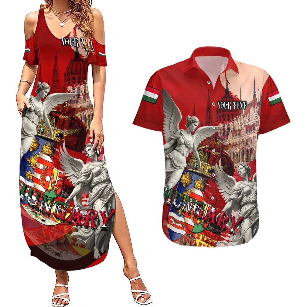 Hungary Couples Matching Summer Maxi Dress and Hawaiian Shirt Crowned with History Guarded by Angels