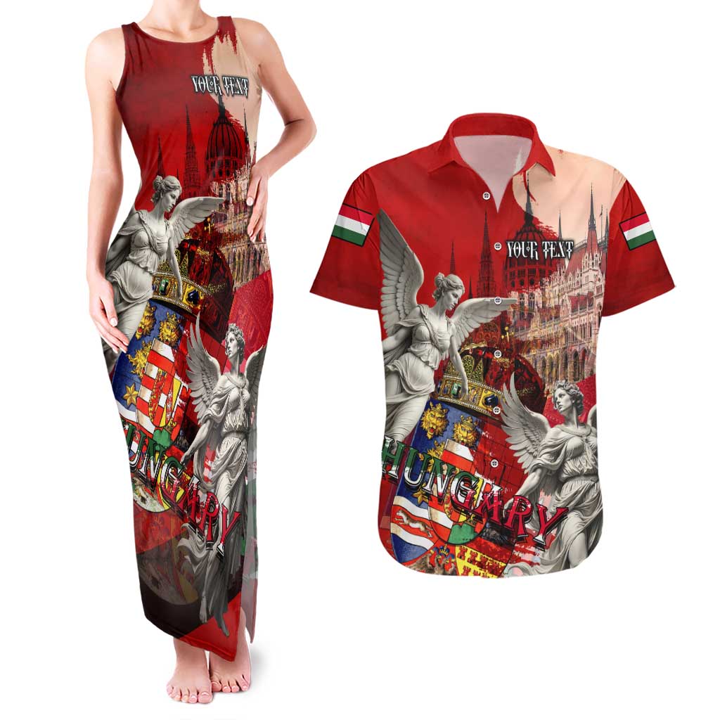Hungary Couples Matching Tank Maxi Dress and Hawaiian Shirt Crowned with History Guarded by Angels