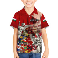 Hungary Family Matching Long Sleeve Bodycon Dress and Hawaiian Shirt Crowned with History Guarded by Angels