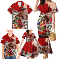 Hungary Family Matching Mermaid Dress and Hawaiian Shirt Crowned with History Guarded by Angels