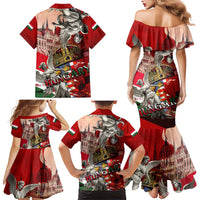Hungary Family Matching Mermaid Dress and Hawaiian Shirt Crowned with History Guarded by Angels