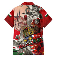 Hungary Family Matching Off The Shoulder Long Sleeve Dress and Hawaiian Shirt Crowned with History Guarded by Angels