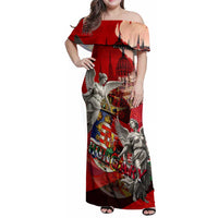 Hungary Family Matching Off Shoulder Maxi Dress and Hawaiian Shirt Crowned with History Guarded by Angels