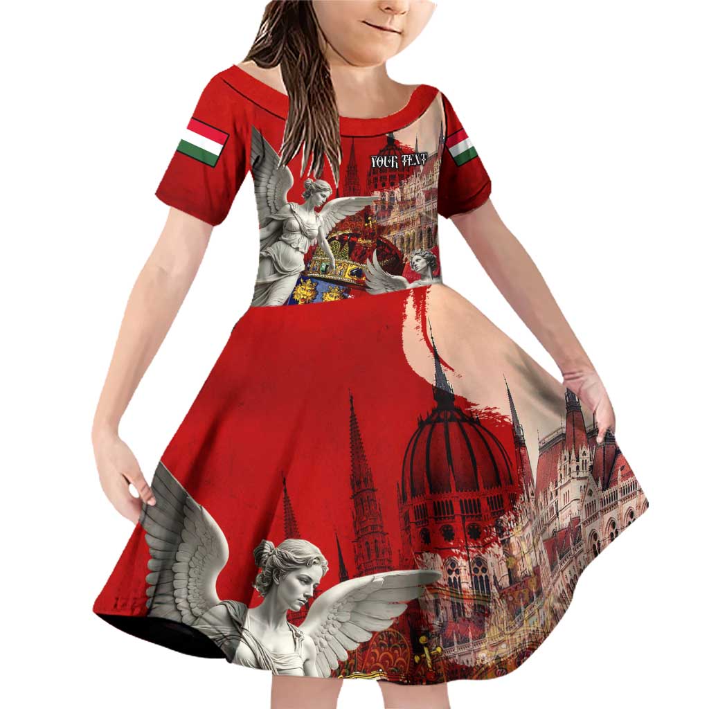 Hungary Family Matching Off Shoulder Short Dress and Hawaiian Shirt Crowned with History Guarded by Angels