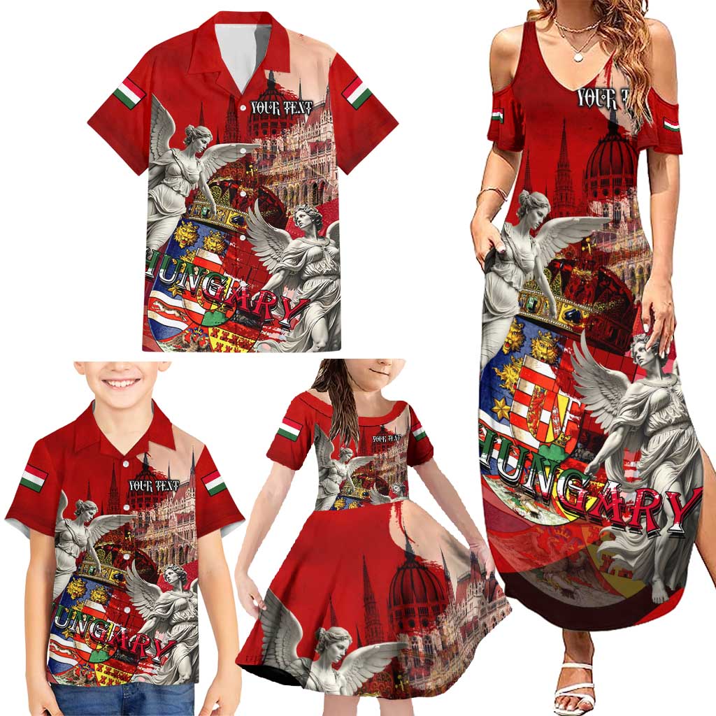 Hungary Family Matching Summer Maxi Dress and Hawaiian Shirt Crowned with History Guarded by Angels