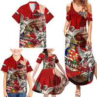 Hungary Family Matching Summer Maxi Dress and Hawaiian Shirt Crowned with History Guarded by Angels