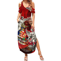 Hungary Family Matching Summer Maxi Dress and Hawaiian Shirt Crowned with History Guarded by Angels