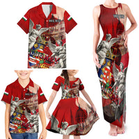 Hungary Family Matching Tank Maxi Dress and Hawaiian Shirt Crowned with History Guarded by Angels