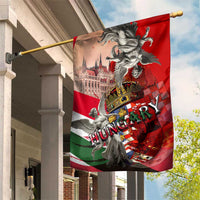 Hungary Garden Flag Crowned with History Guarded by Angels