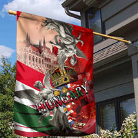 Hungary Garden Flag Crowned with History Guarded by Angels