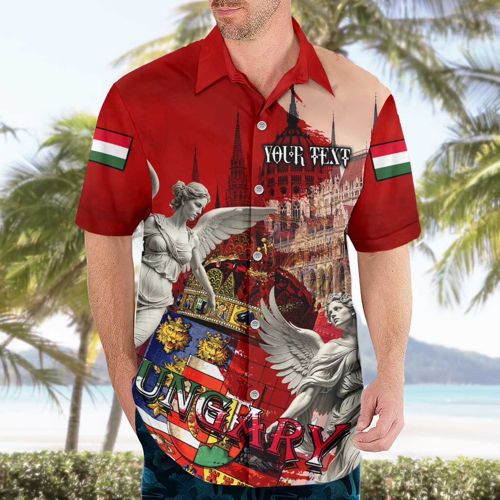 Hungary Hawaiian Shirt Crowned with History Guarded by Angels