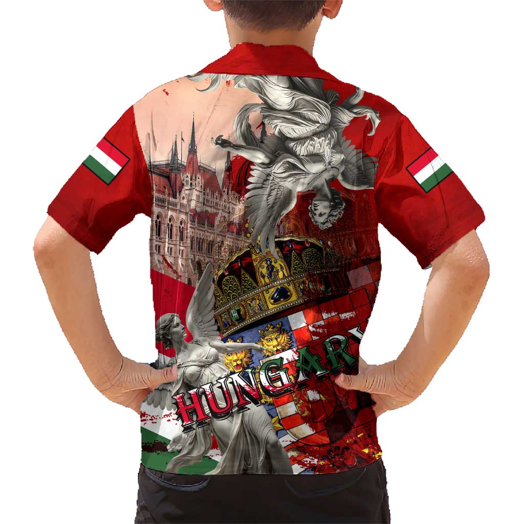 Hungary Hawaiian Shirt Crowned with History Guarded by Angels