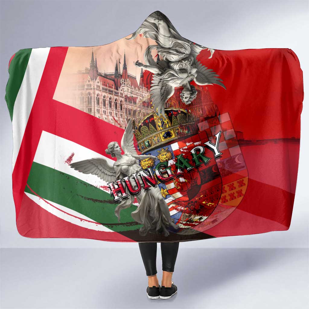 Hungary Hooded Blanket Crowned with History Guarded by Angels