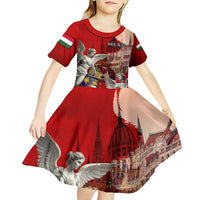 Hungary Kid Short Sleeve Dress Crowned with History Guarded by Angels