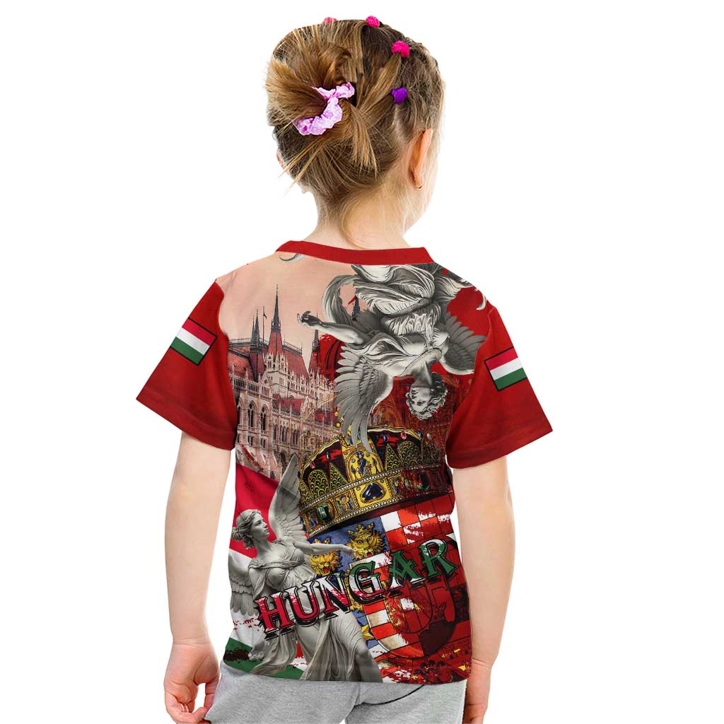 Hungary Kid T Shirt Crowned with History Guarded by Angels