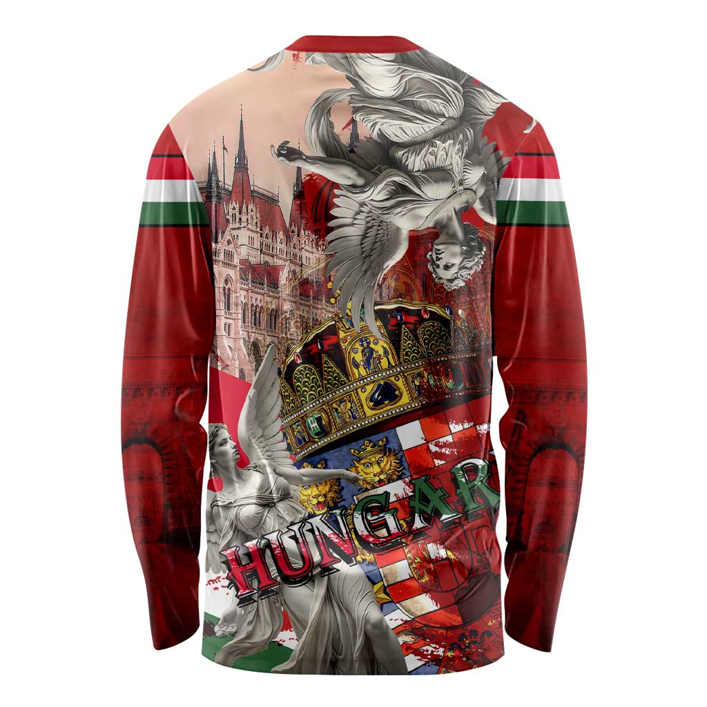 Hungary Long Sleeve Shirt Crowned with History Guarded by Angels