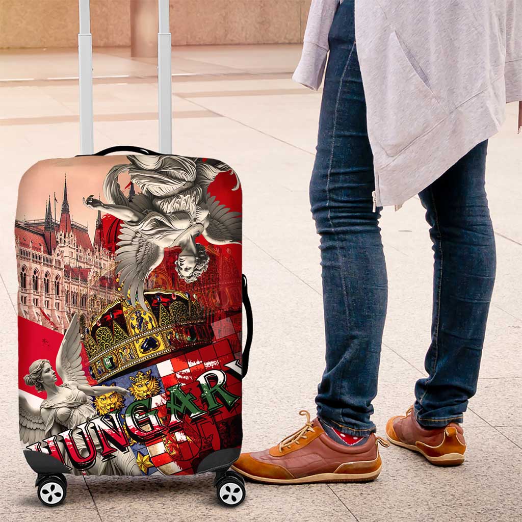 Hungary Luggage Cover Crowned with History Guarded by Angels