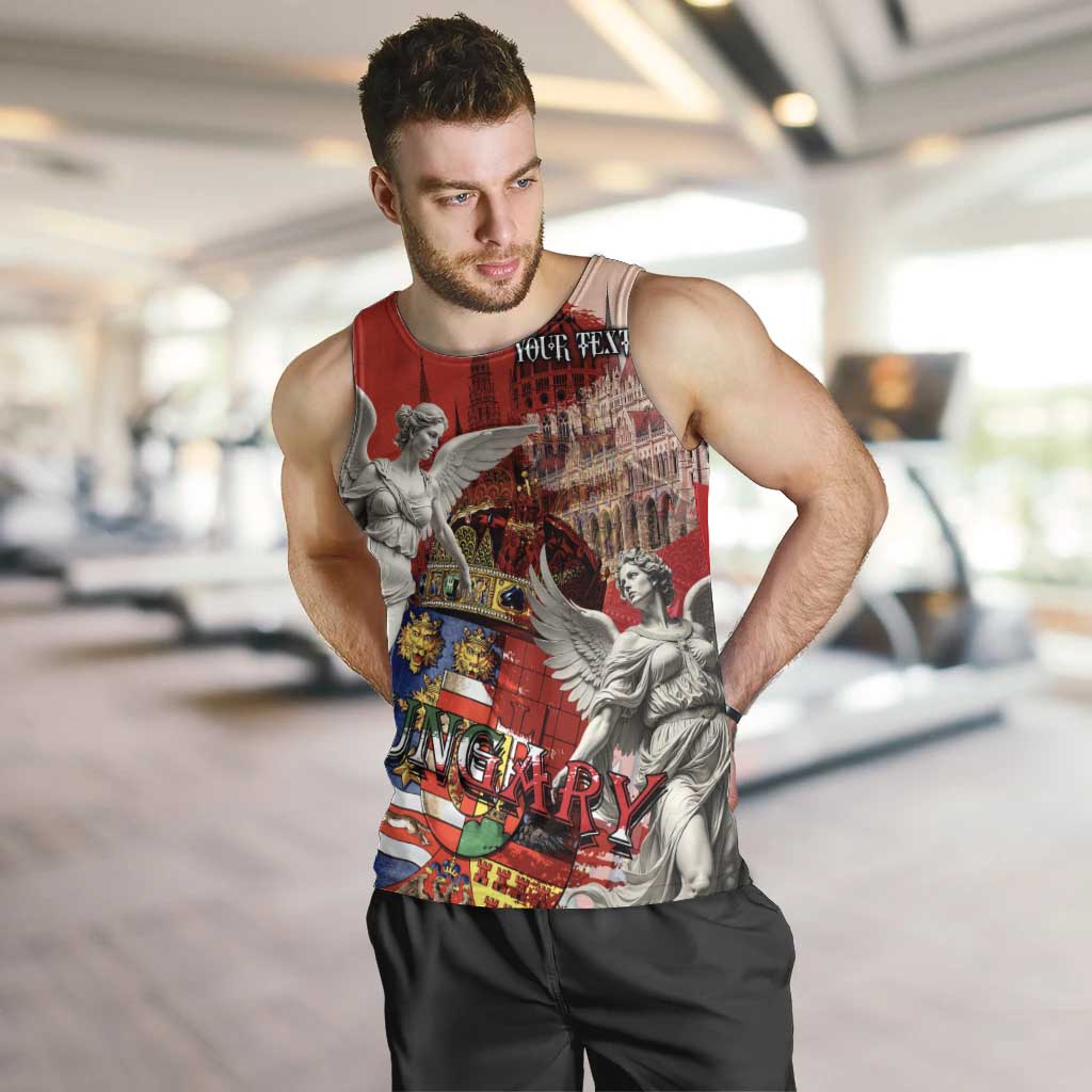 Hungary Men Tank Top Crowned with History Guarded by Angels