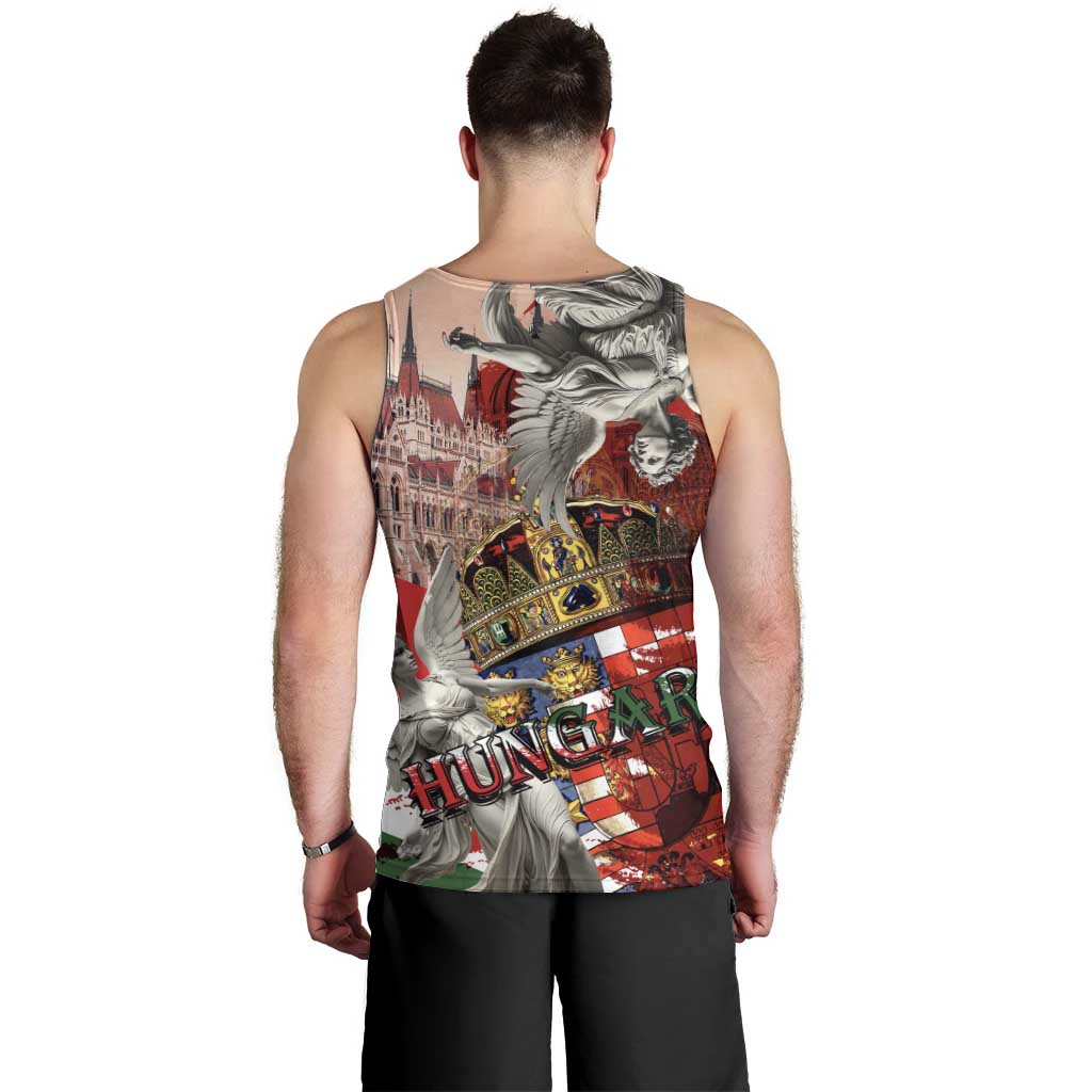 Hungary Men Tank Top Crowned with History Guarded by Angels
