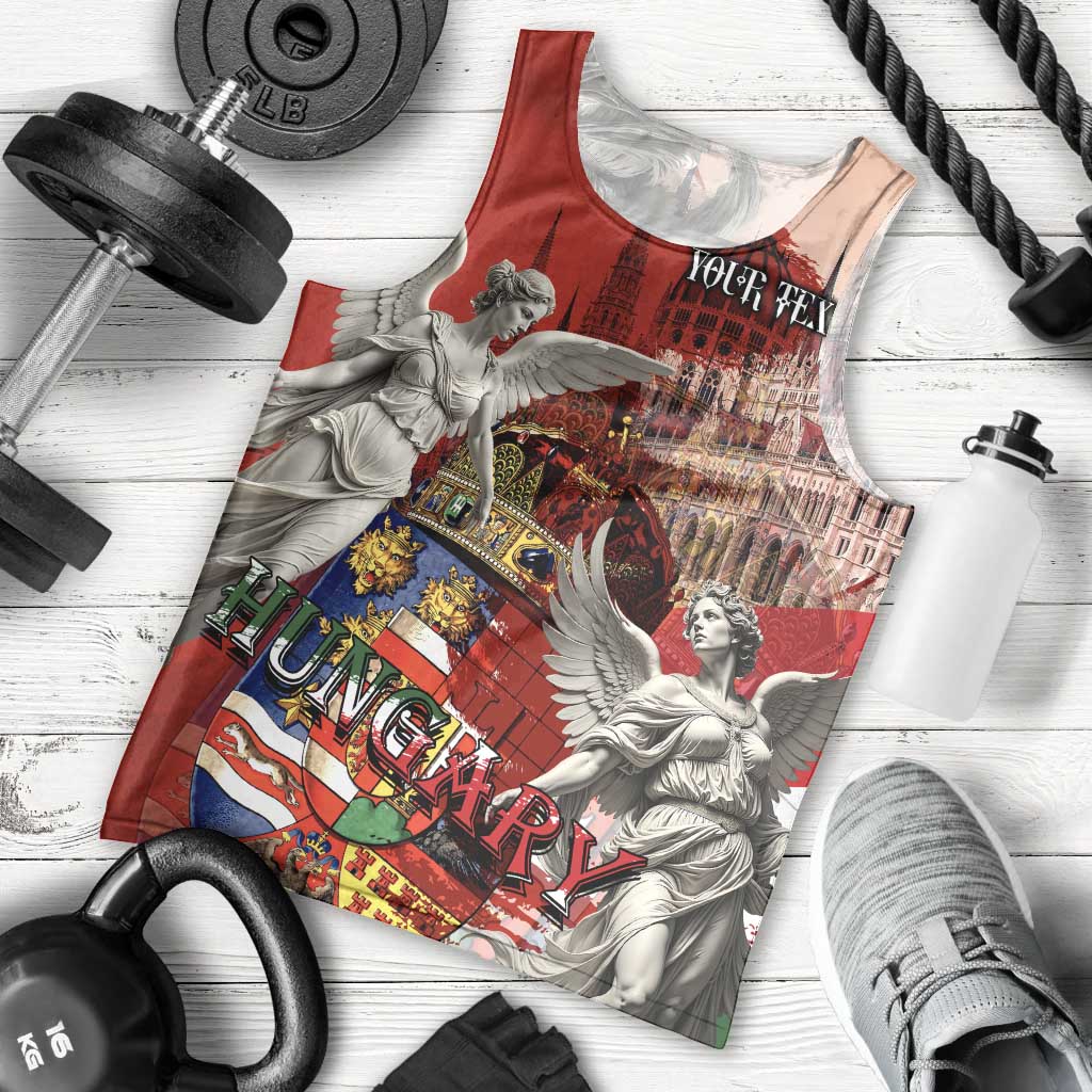 Hungary Men Tank Top Crowned with History Guarded by Angels