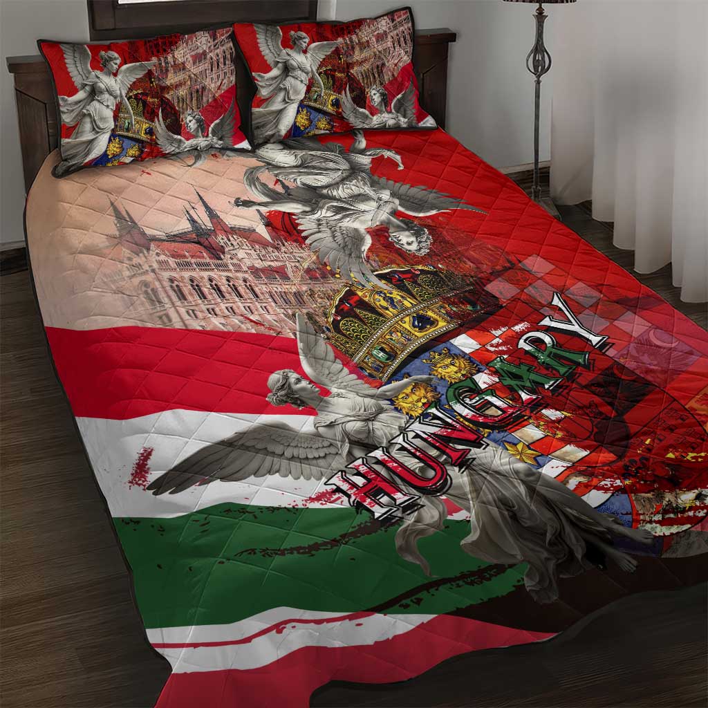 Hungary Quilt Bed Set Crowned with History Guarded by Angels