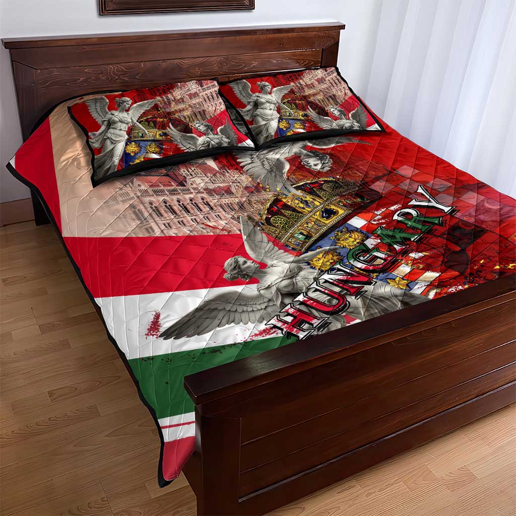 Hungary Quilt Bed Set Crowned with History Guarded by Angels