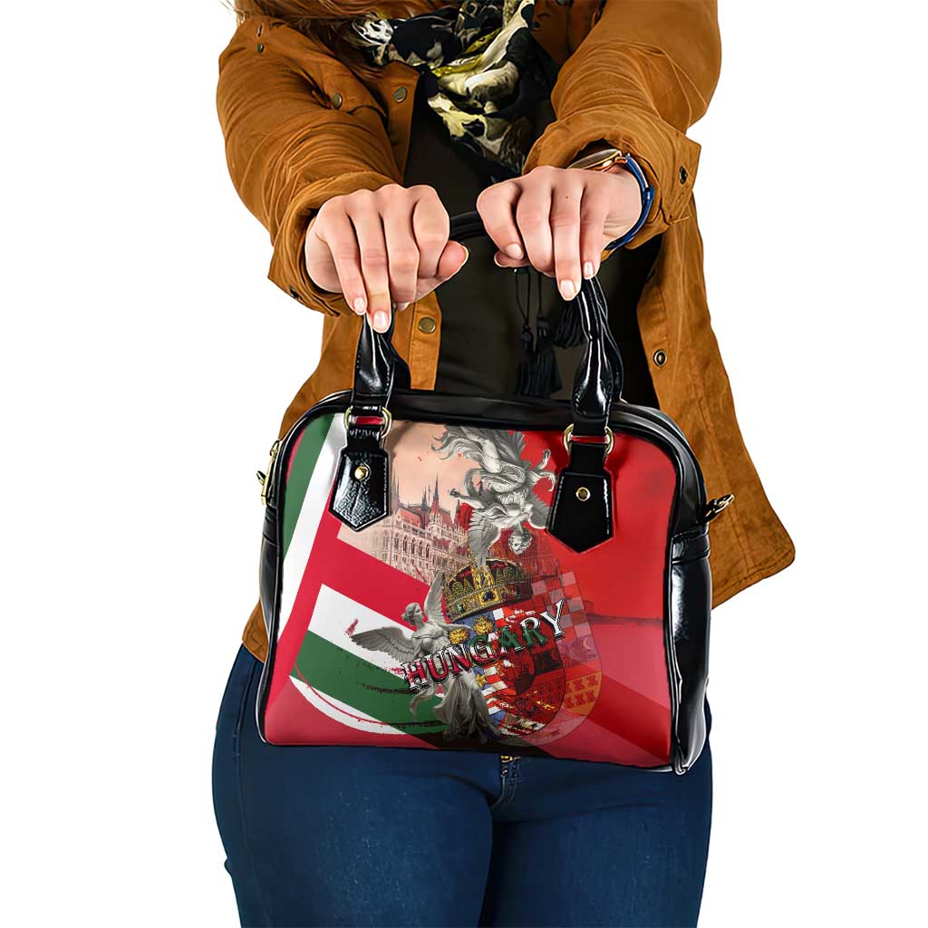 Hungary Shoulder Handbag Crowned with History Guarded by Angels