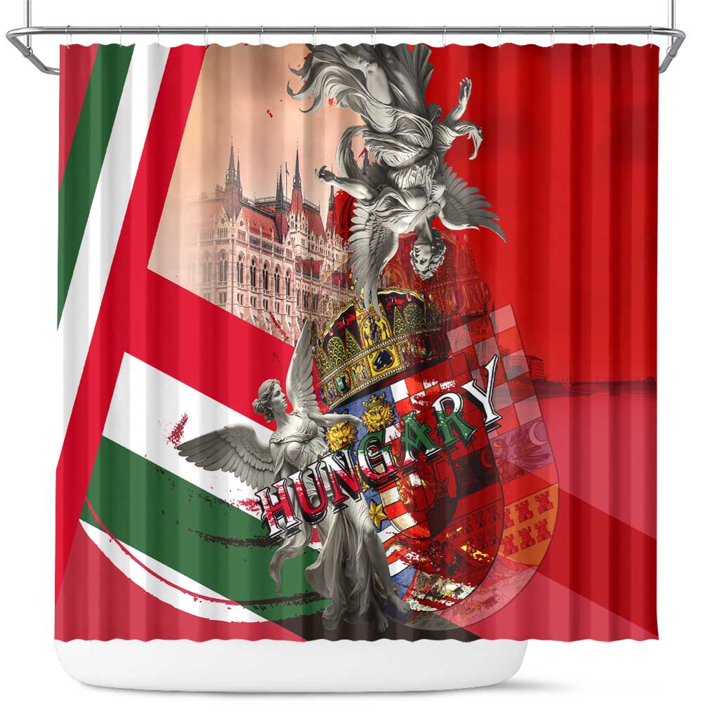 Hungary Shower Curtain Crowned with History Guarded by Angels