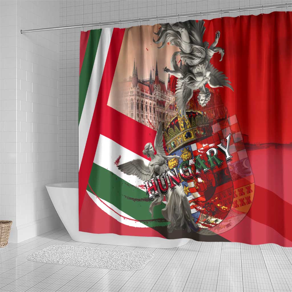 Hungary Shower Curtain Crowned with History Guarded by Angels