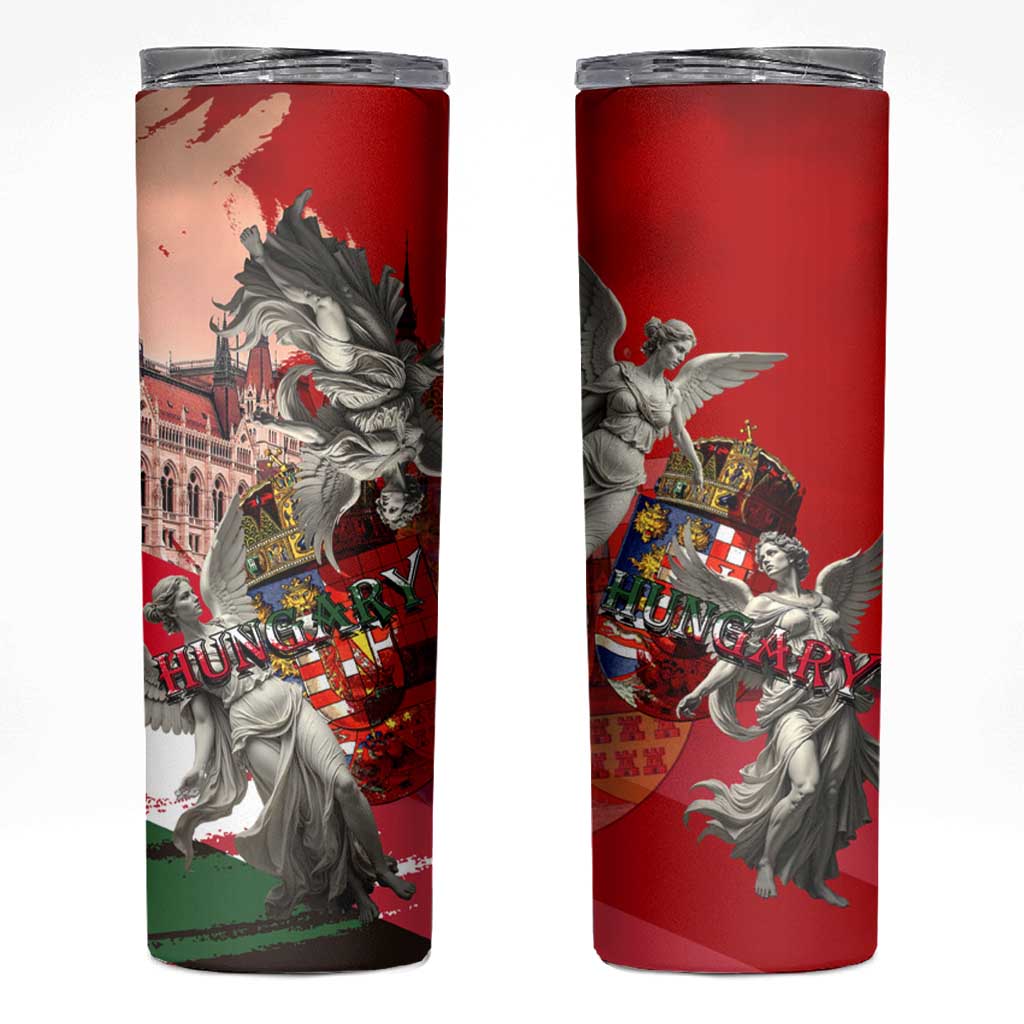 Hungary Skinny Tumbler Crowned with History Guarded by Angels