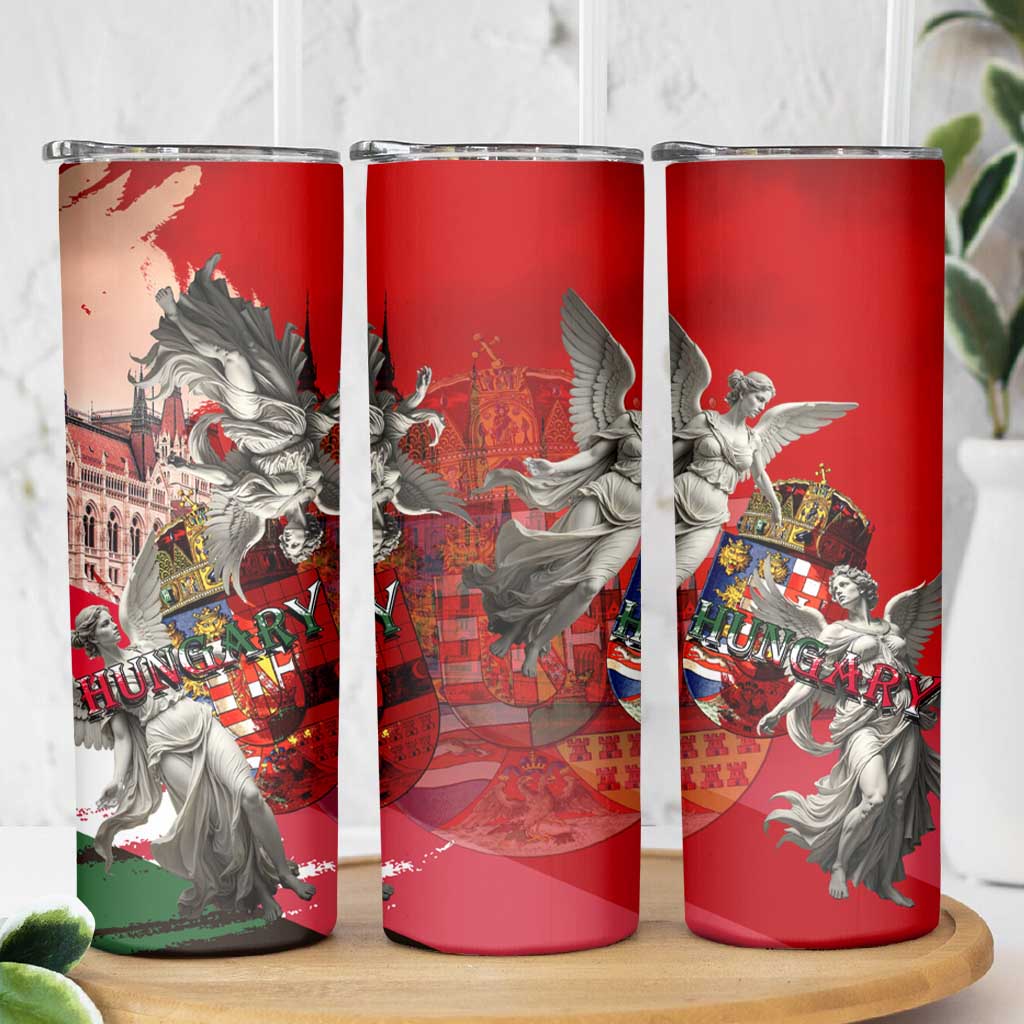 Hungary Skinny Tumbler Crowned with History Guarded by Angels