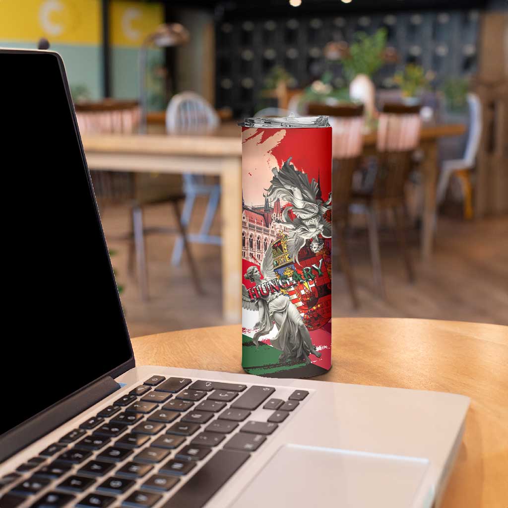 Hungary Skinny Tumbler Crowned with History Guarded by Angels