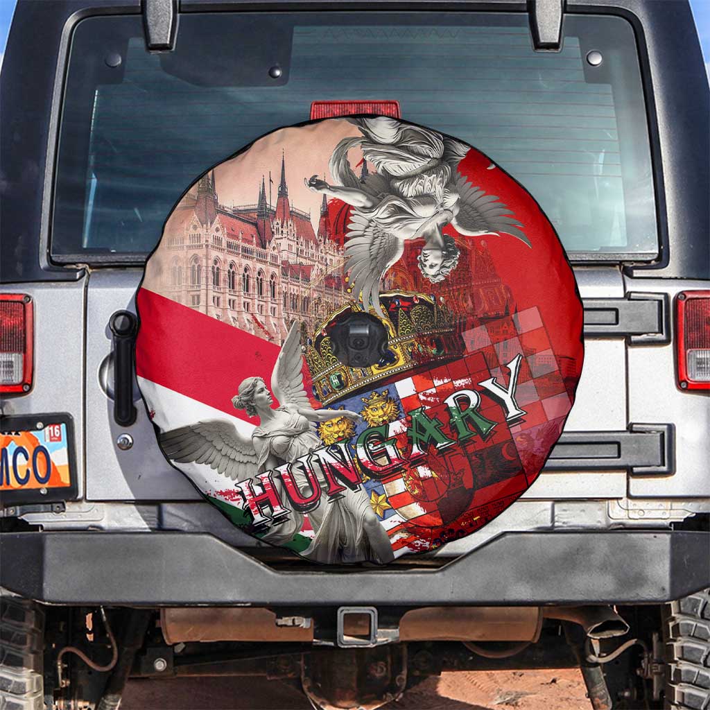 Hungary Spare Tire Cover Crowned with History Guarded by Angels