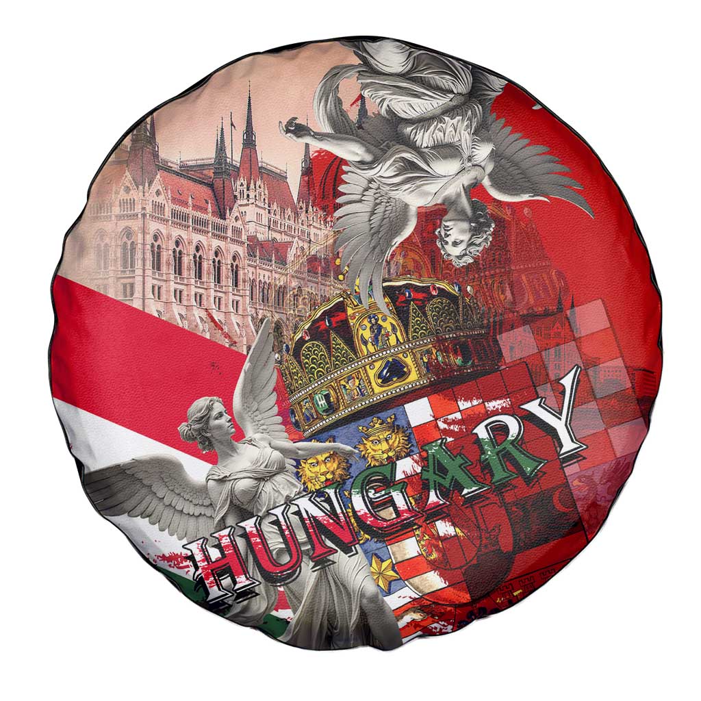 Hungary Spare Tire Cover Crowned with History Guarded by Angels