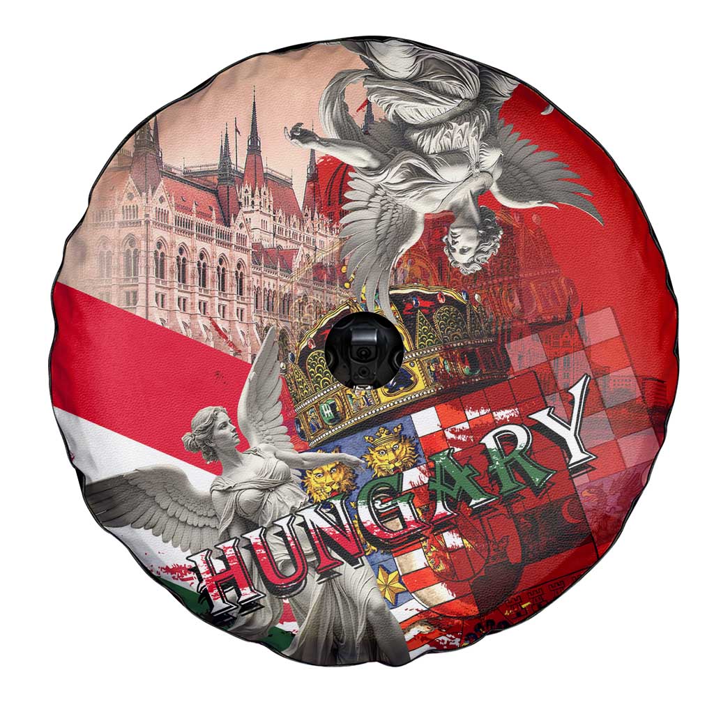 Hungary Spare Tire Cover Crowned with History Guarded by Angels