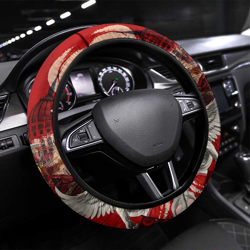 Hungary Steering Wheel Cover Crowned with History Guarded by Angels