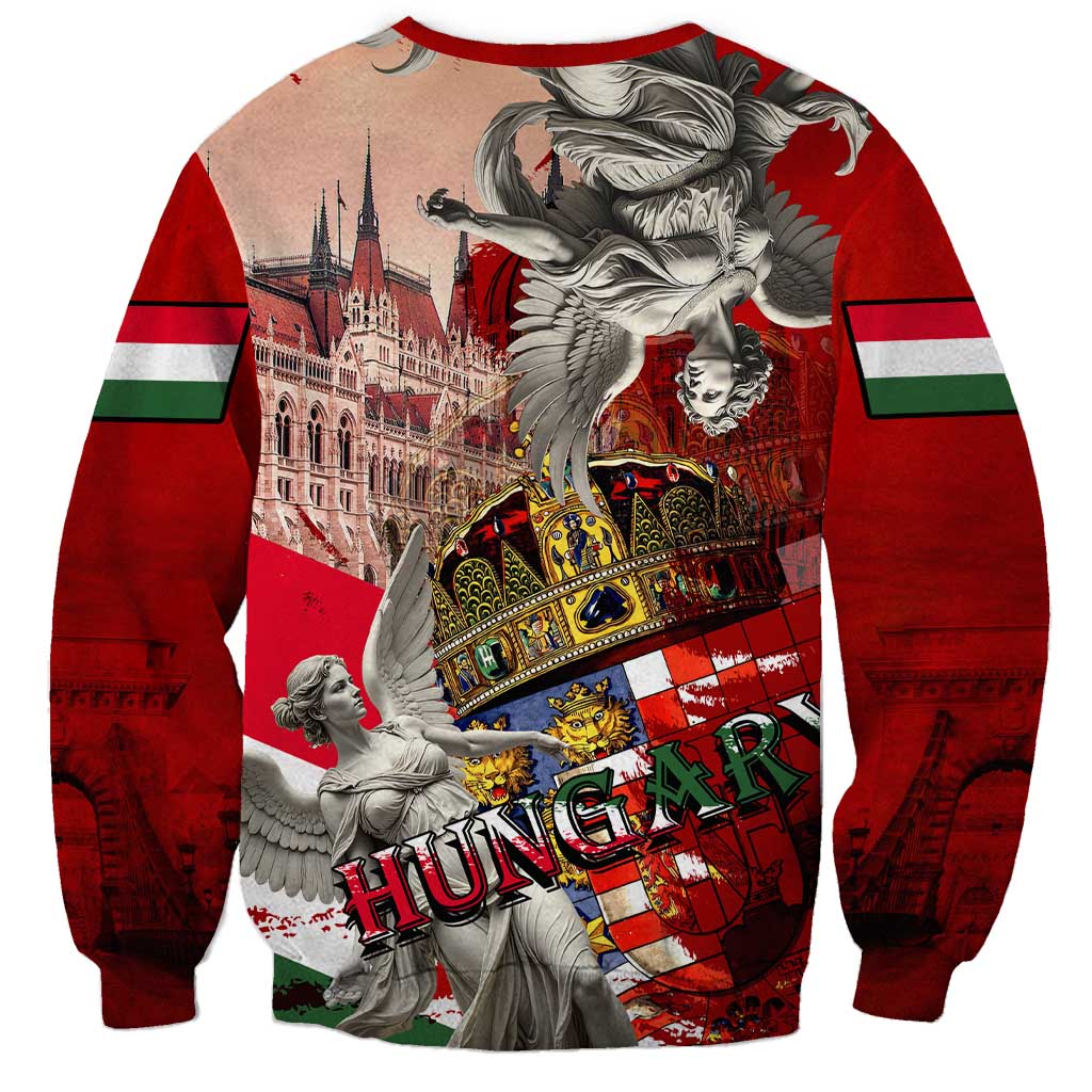Hungary Sweatshirt Crowned with History Guarded by Angels
